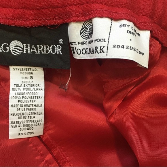 Vintage 90's Y2K Red Wool Zip Front Jacket Maxi Skirt Set 8 - Picture 9 of 10